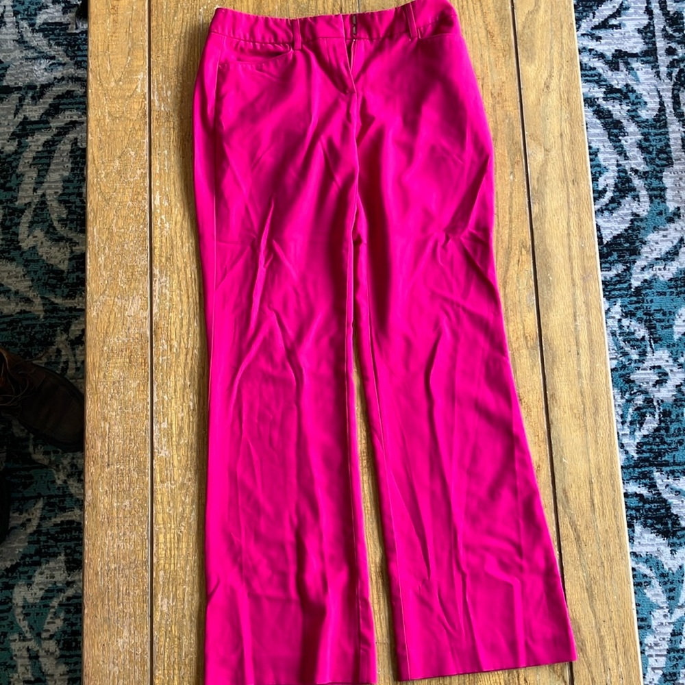 New York & Company Pink Wide Leg Pants Structured Elegance
